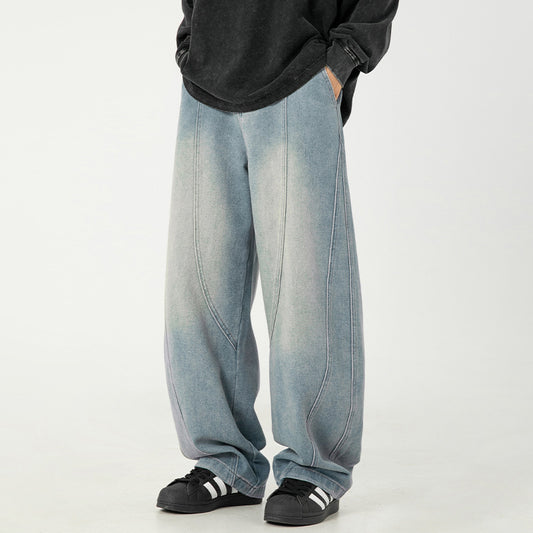 Pantalones Vaqueros Anchos Lavados para Hombre - Corte Holgado Casual