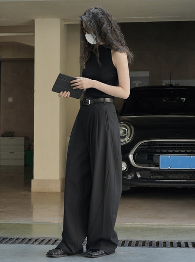 Pantalón Casual Holgado de Cintura Alta con Textura para Mujer - Image 10