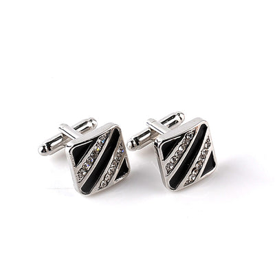 Gemelos Elegantes Gota de Aceite con Diamante - Image 7