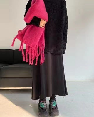 Chal Elegante de Abrigo para Mujer en Colores Sólidos - Image 14