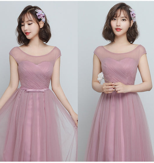 Vestido Largo para Damas de Honor en Cameo Brown - Malla y Satén Cómodo - Image 22