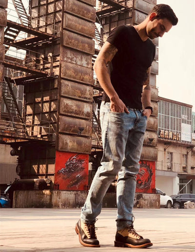 Botas de Trabajo Hombre Cuero Genuino Bicolor con Detalles Artesanales - Image 11
