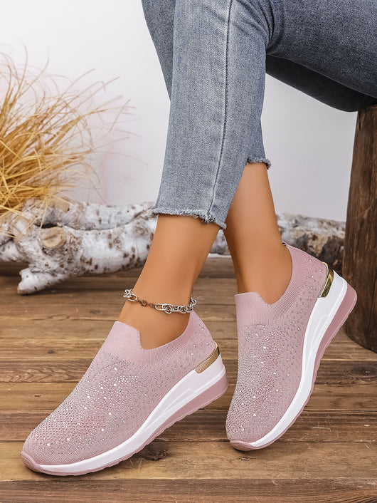 Zapatos de Tacón Cuña Verano para Mujer con Strass y Punta Redonda - Image 11