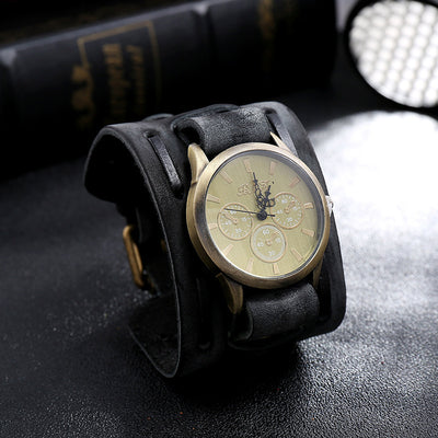 Reloj de Pulsera Vintage en Cuero Ancho para Hombre - Image 16