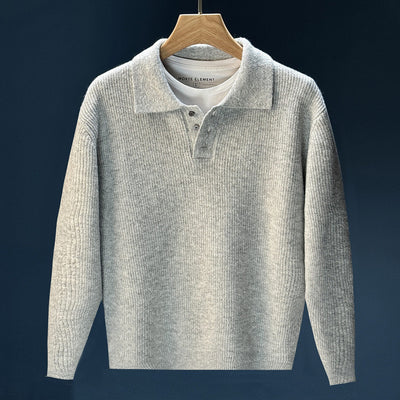 Suéter Retro Tejido Liso para Hombre - Comodidad de Invierno
