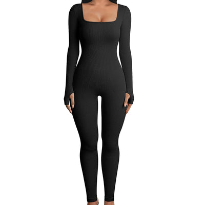 Jumpsuit Deportivo Mujer Manga Larga Cuello Cuadrado Yoga - Image 29
