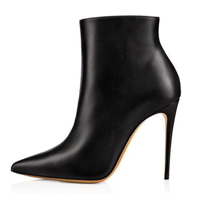 Botines de Tacón Alto Puntiagudo para Mujer - Estilo Europeo Tallas Grandes Negro y Blanco - Image 16