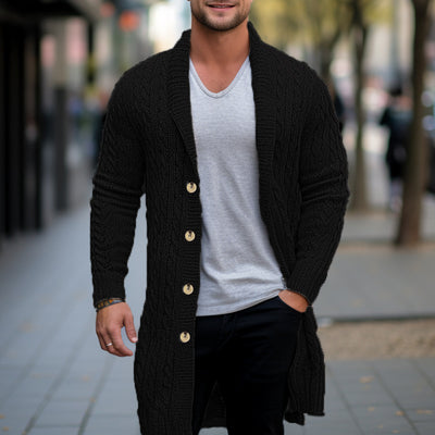 Cardigan de Lana Gruesa con Punto Retorcido para Hombre - Image 4