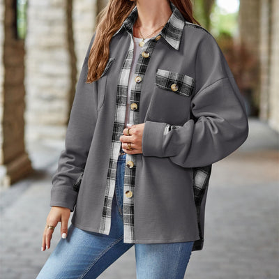 Chaqueta Suéter Cuadrillé Boyfriend Holgada de Punto Waffle