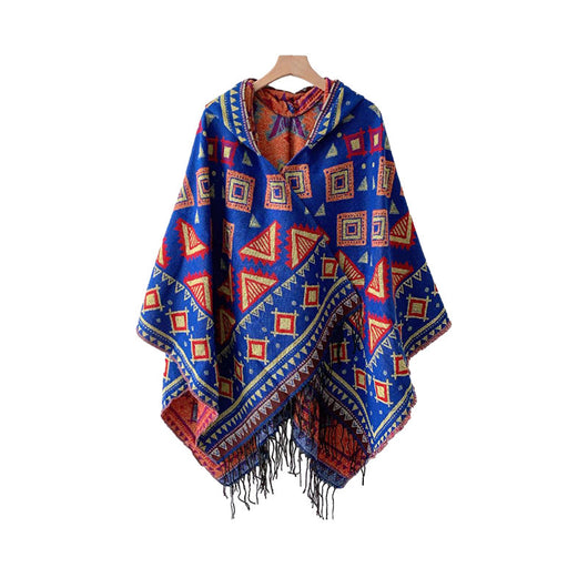 Poncho Étnico Desértico de Cashmira Artificial para Otoño e Invierno - Image 5