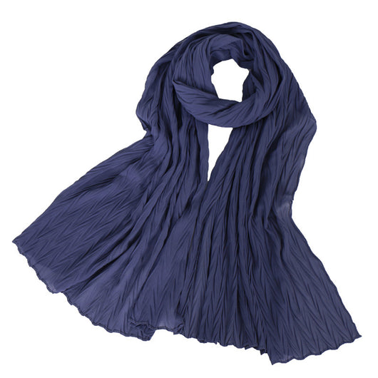 Pañuelo Femenino de Algodón Arrugado en Colores Sólidos - Image 6