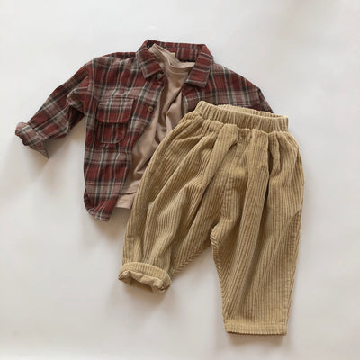 Pantalones Infantiles de Terciopelo Grueso a Rayas - Abrigo Térmico para Niños y Niñas - Image 9