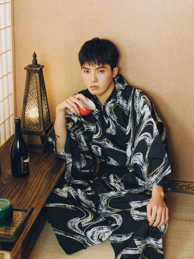 Yukata Japonés de Verano para Hombre - Ropa de Descanso Tradicional - Image 5