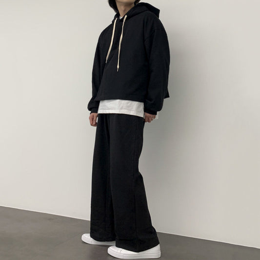 Conjunto Deportivo Coreano Dos Piezas con Sudadera con Capucha para Hombre Otoño