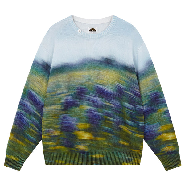 Sudadera con Capucha Unisex Estampado Floral Abstracto Azul - Image 4