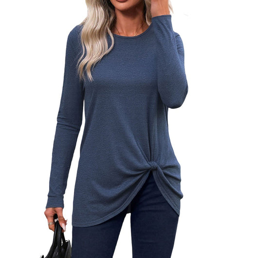 Blusa Base Versátil de Color Sólido para Otoño e Invierno - Image 5