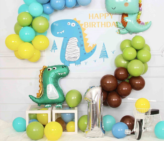 Fondo Decorativo Dinosaurios con Globos para Cumpleaños Infantil - Image 15