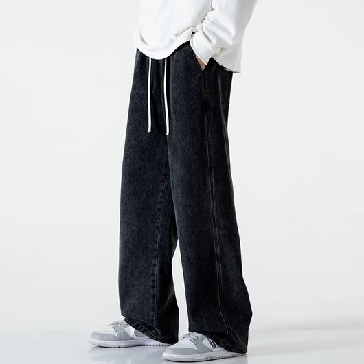 Pantalones Vaqueros Rectos Hombre Primavera Verano Talle Alto Pierna Ancha Urbano - Image 7