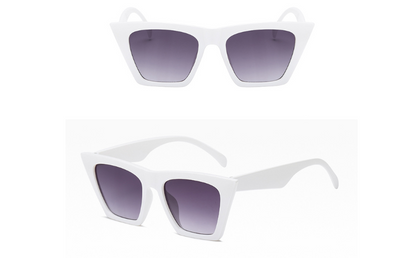 Transparent nude cat-eye sunglasses with brown gradient lenses, featuring a vintage 90s fashion style for women. - Image 10