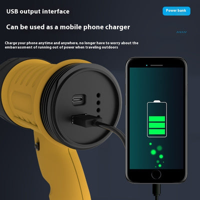 Linterna Táctica LED Recargable USB - Alcance Largo Impermeable para Caza - Image 3