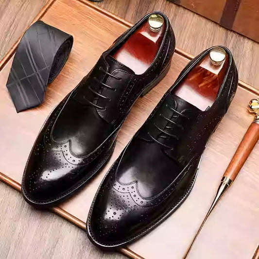 Zapatos Formales de Punta Fina para Hombre - Estilo Británico Elegante