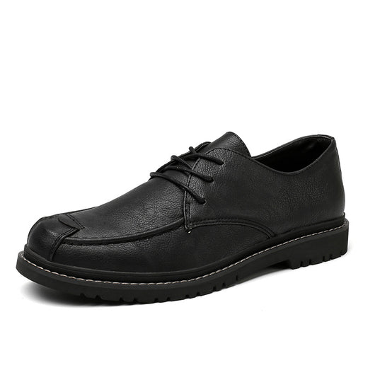 Zapatos Casuales de Cuero Negro Estilo Coreano para Hombre - Image 5