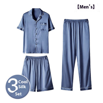 Pijama de Seda Helada para Hombre - Conjunto de Tres Piezas - Image 4