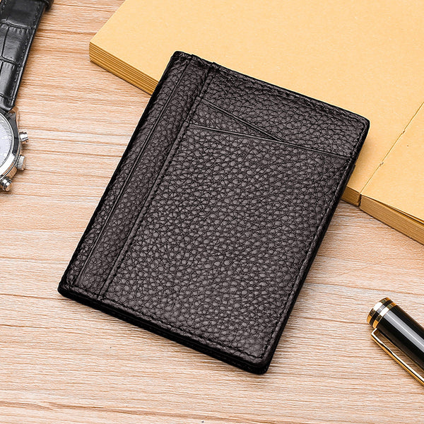Cartera Ejecutiva de Cuero Genuino para Tarjetas - Diseño Premium Minimalista