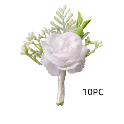 Corsage de Novia y Novio con Rosas de Seda Coreanas - Pequeños Capullos para Antes de la Boda - Image 14