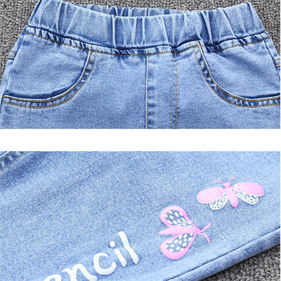 Pantalones Infantiles Slim Fit con Estampado de Mariposa - Jeans Elásticos y Cómodos - Image 11