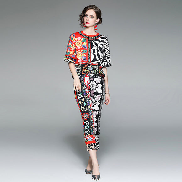 Conjunto Estampado de Moda Juvenil - Playera y Pantalón Corto