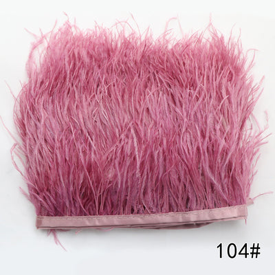 Cinturón Tejido de Color Sólido con Encaje de Plumas de Avestruz - Image 52