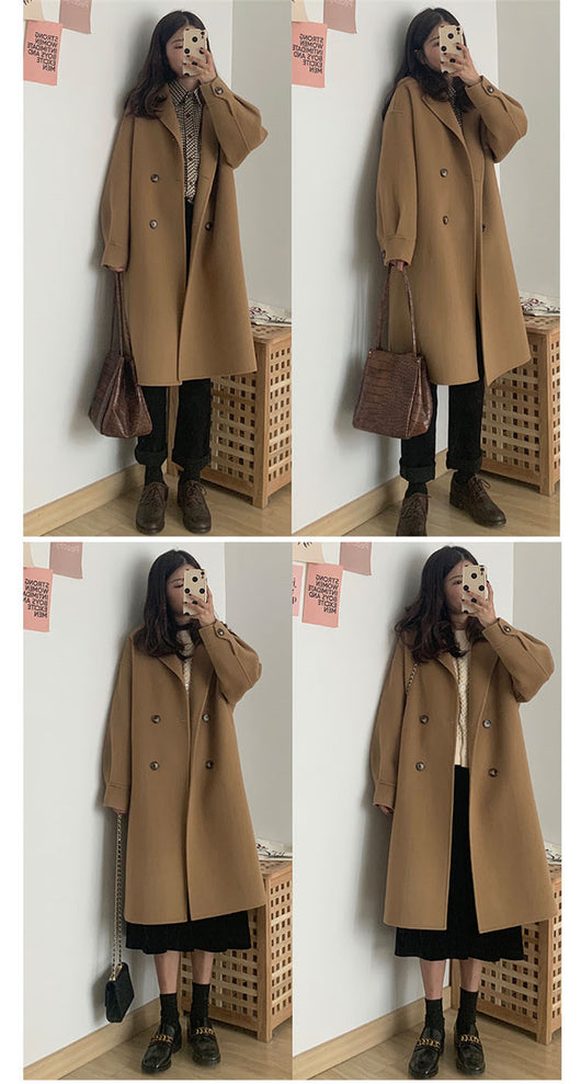 Abrigo de Lana Midi Mujer Acolchado Talla Pequeña - Image 19