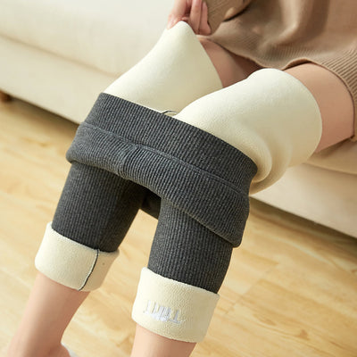 Leggings Gruesos de Algodón para Mujer con Forro de Lana de Cordero - Image 5