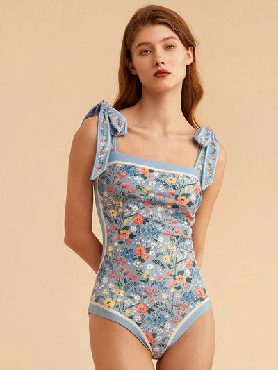 Traje de Baño Vintage Francés Estampado Doble Cara Ajustado - Image 12