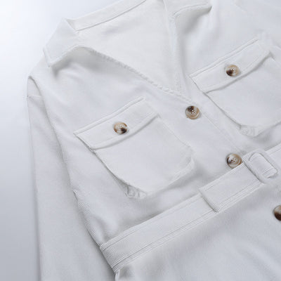 Chaqueta con Bolsillos Laterales Cuello Alto Diseño Minimalista - Image 12