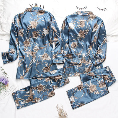 Pijamas de Seda para Parejas - Manga Larga Fresca y Cómoda - Image 38