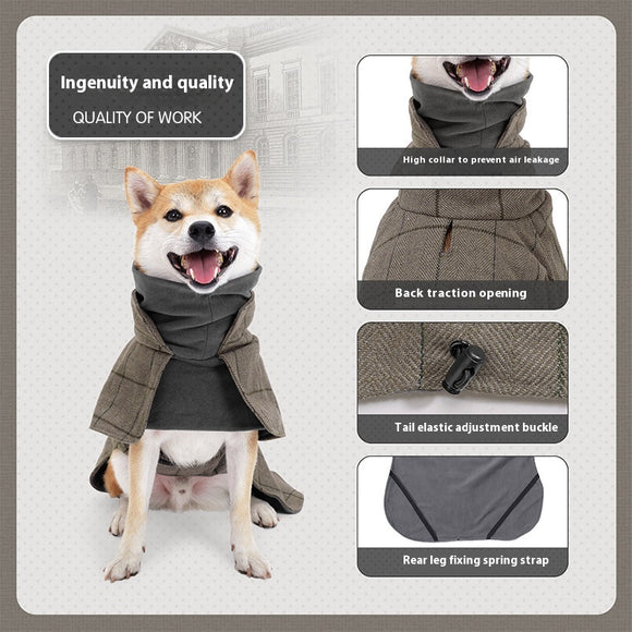 Abrigo Clásico Británico para Perros - Chaleco Térmico Impermeable