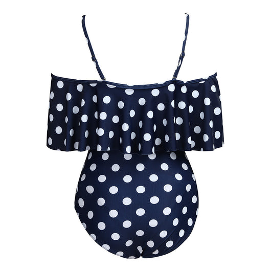 Traje de Baño Enterizo de Un Hombro con Volante Grande - Image 7