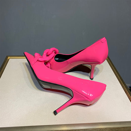 Tacones Charol Punta Fina Colores Caramelo - Elegancia Versátil - Image 11