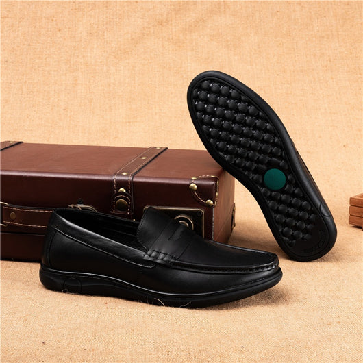 Zapatos de Cuero para Hombre Otoño Suela Blanda y Cómoda