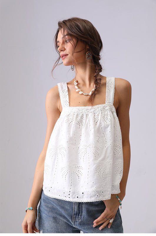 Blusa Camisola de Encaje Bordado Estilo Francés Suelta - Image 19
