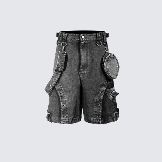 Shorts de Mezclilla Vintage Cintura Alta Lavado Desgastado