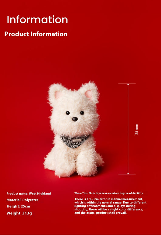 Peluche Cachorro West Highland - Juguete Suave para Niños - Image 8