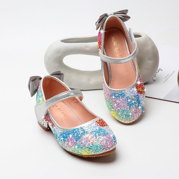 Zapatos Escolares Princesa con Detalles Brillantes para Niñas - Suela Suave y Cómoda