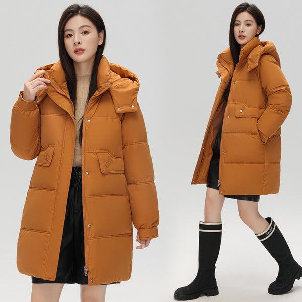 Abrigo Acolchado con Plumón y Capucha - Chaqueta de Algodón Elegante
