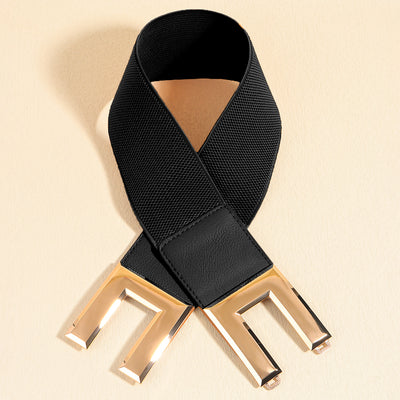 Cinturón Elástico Ancho para Mujer con Hebilla Cuadrada Metálica - Multicolor - Image 11