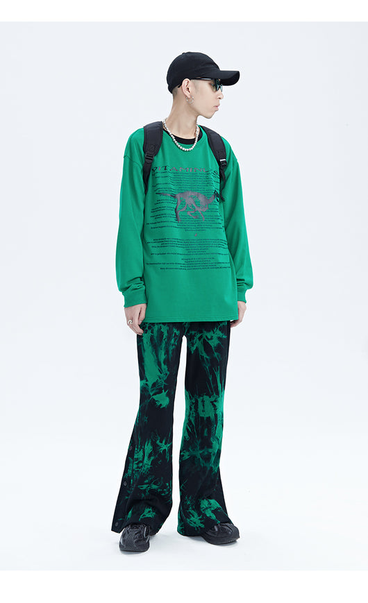 Pantalones Hombre Tie Dye Negro y Verde con Cierre de Cremallera - Image 16