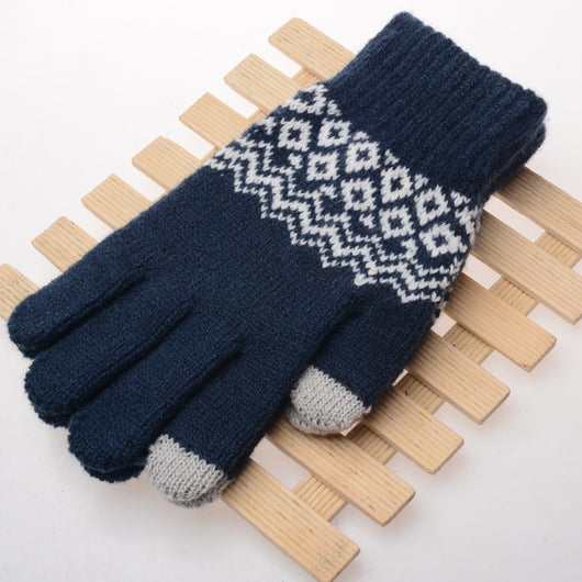 Guantes Tejidos Jacquard de Lana para Mujer con Pantalla Táctil - Image 9