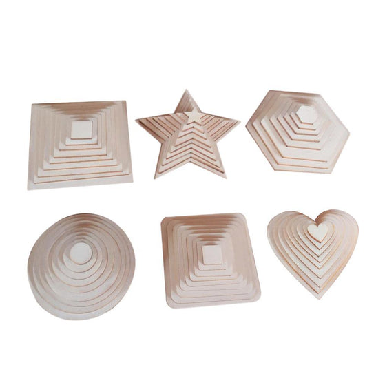 Kit de Corte Láser Figuras Geométricas - Virutas de Madera DIY - Image 18